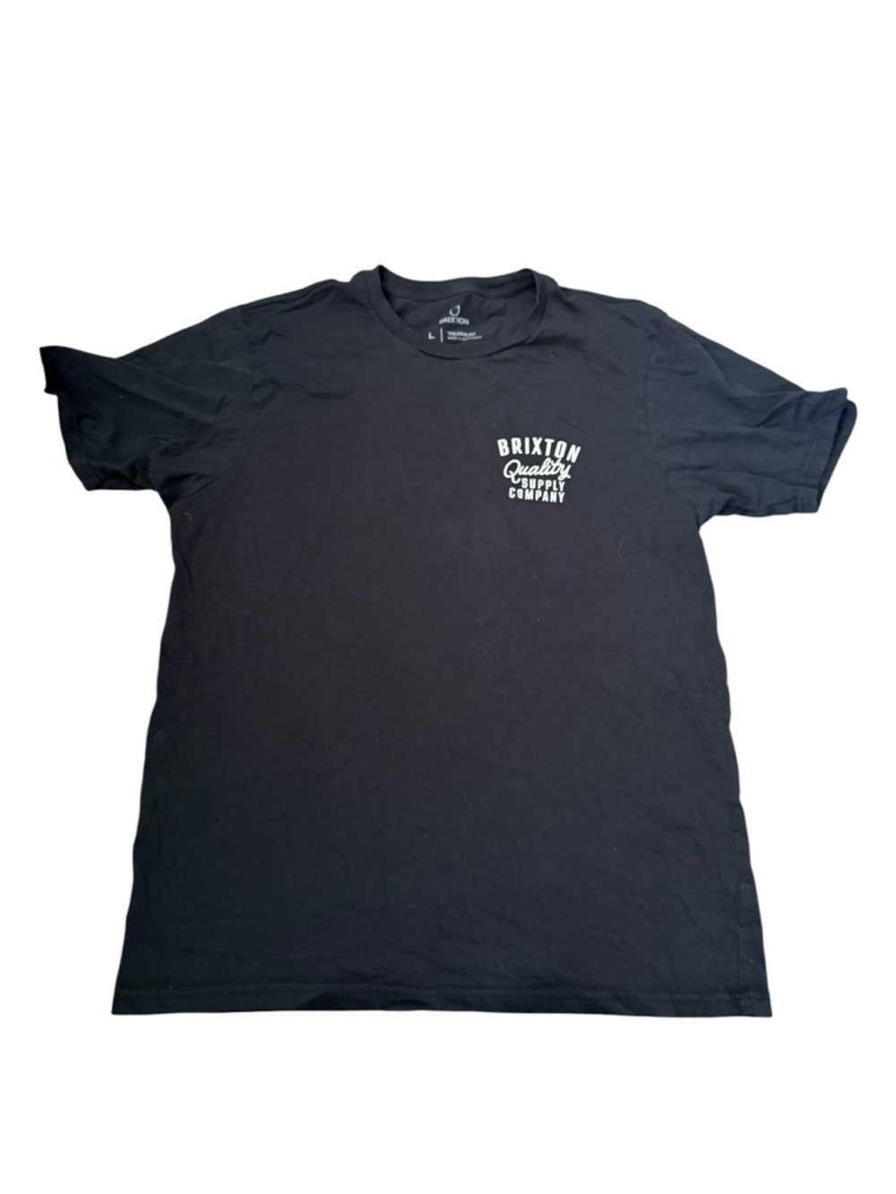 Brixton Black Crewneck Tee with White Chest Logo - Picture 5 of 5